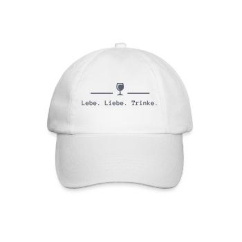 Lebe. Liebe. Lache. - Baseballkappe - Weiß/Weiß - Vorne