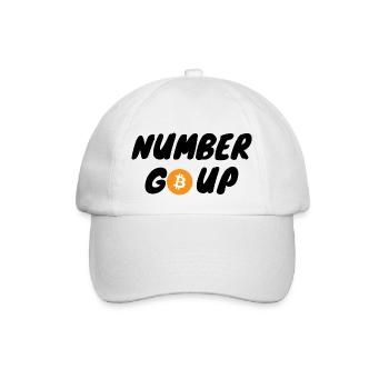 Krypto Number Go Up BTC Bitcoin - Baseballkappe - Weiß/Weiß - Vorne
