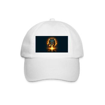 Drachenflamme - Baseballkappe - Weiß/Weiß - Vorne
