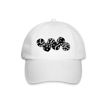 Sechs Würfel nebeneinander - Baseballkappe - Weiß/Weiß - Vorne