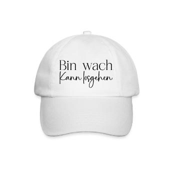 Bin wach - Baseballkappe - Weiß/Weiß - Vorne