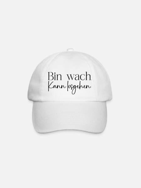 Bin wach - Baseballkappe - Weiß/Weiß