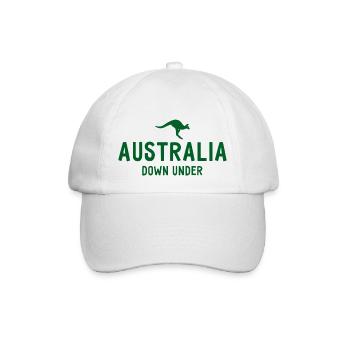 Australia - Down Under - Australien - Känguru - Baseballkappe - Weiß/Weiß - Vorne