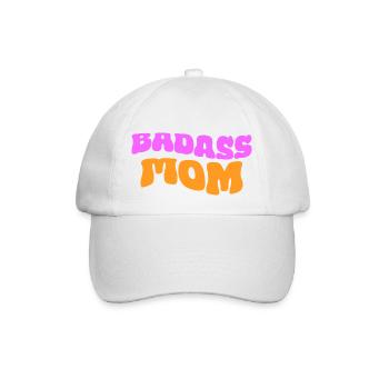 Badass Mom - Baseballkappe - Weiß/Weiß - Vorne