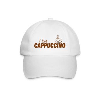 I LOVE CAPPUCCINO - Baseballkappe - Weiß/Weiß - Vorne