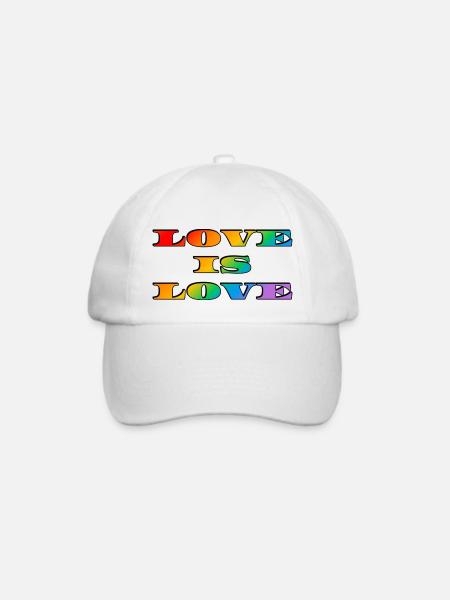 Regenbogen-Liebe ist Liebe - Baseballkappe - Weiß/Weiß