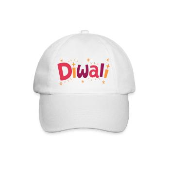 Frohes Diwali | Diwali | Kunst 01 - Baseballkappe - Weiß/Weiß - Vorne