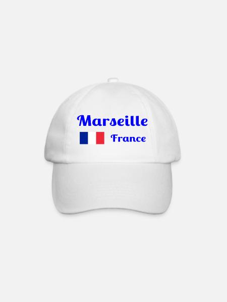 Marseille Frankreich - Stilvolle Drucke - Baseballkappe - Weiß/Weiß