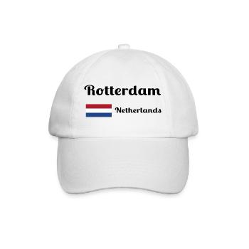 Rotterdam Niederlande - Stilvolle Drucke - Baseballkappe - Weiß/Weiß - Vorne