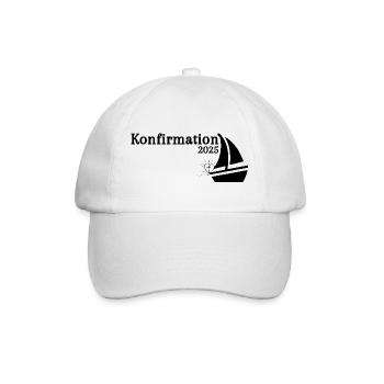 Konfirmation 2025 Schiff segelt am Horizont - Baseballkappe - Weiß/Weiß - Vorne