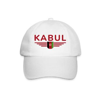 Kabul Design – Herz Afghanistans - Baseballkappe - Weiß/Weiß - Vorne