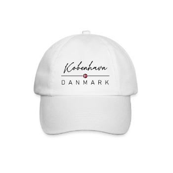 Dänemark - Kobenhavn - Danmark - Denmark - Baseballkappe - Weiß/Weiß - Vorne