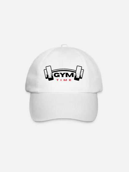 Gym Time Textdesign - Baseballkappe - Weiß/Weiß