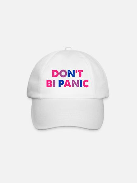 Don't Bi Panic - Baseballkappe - Weiß/Weiß