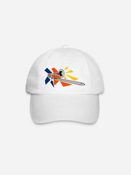 Silber Posaunen Pop Art - Baseballkappe - Weiß/Weiß