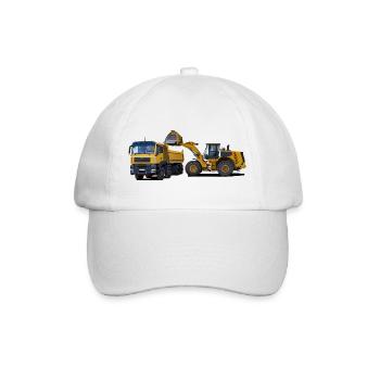 Lastwagen mit Radlader - Baseballkappe - Weiß/Weiß - Vorne