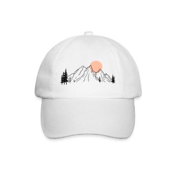 Sonnenbeschienene Bergsilhouette - Baseballkappe - Weiß/Weiß - Vorne