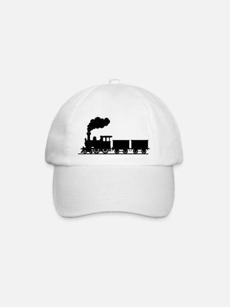 dampflokomotive - Baseballkappe - Weiß/Weiß