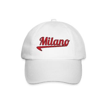 Milano Script Emblem Swoosh - Baseballkappe - Weiß/Weiß - Vorne