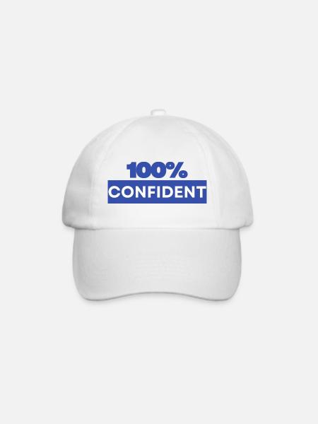 100% zuversichtlich - Baseballkappe - Weiß/Weiß