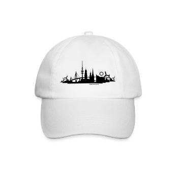 Skyline "Hamburg" - Baseballkappe - Weiß/Weiß - Vorne