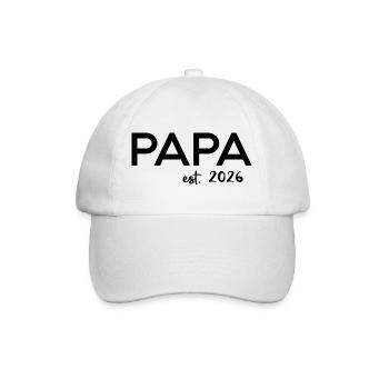 Papa Est. 2026 Vater seit 2026 Werdender Papa 2026 - Baseballkappe - Weiß/Weiß - Vorne