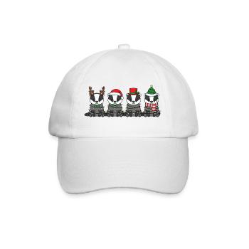 Dachs Weihnachtsmann Weihnachtsbeleuchtung - Baseballkappe - Weiß/Weiß - Vorne