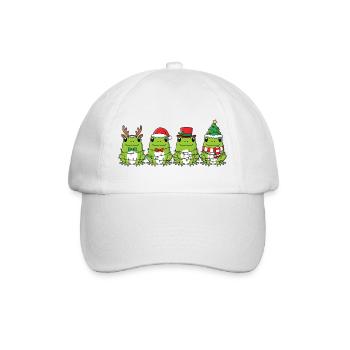 Frosch Weihnachtsmann Weihnachtsbeleuchtung - Baseballkappe - Weiß/Weiß - Vorne