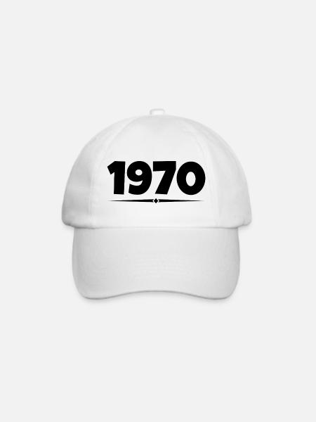 Geschenk von 1970 - Baseballkappe - Weiß/Weiß