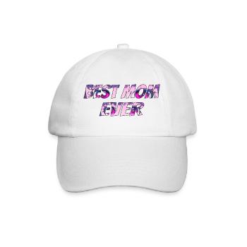 Best Mom Ever Pink Psy Pattern - Baseballkappe - Weiß/Weiß - Vorne