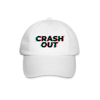 Crash Out – Glitch-Stil Schwarz Rot Cyan - Baseballkappe - Weiß/Weiß - Vorne
