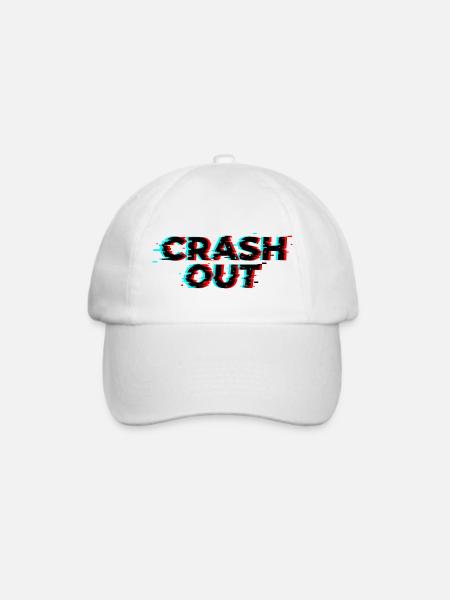 Crash Out – Glitch-Stil Schwarz Rot Cyan - Baseballkappe - Weiß/Weiß