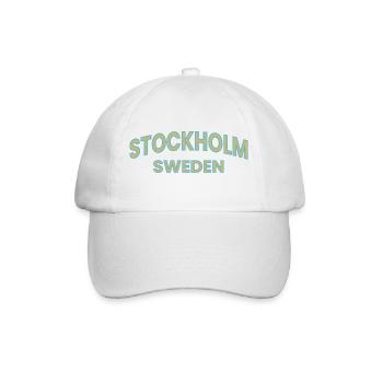 Stockholm – Schweden Textgestaltung - Baseballkappe - Weiß/Weiß - Vorne