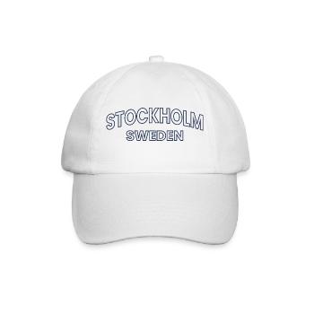 Stockholm – Schweden Textgestaltung - Baseballkappe - Weiß/Weiß - Vorne