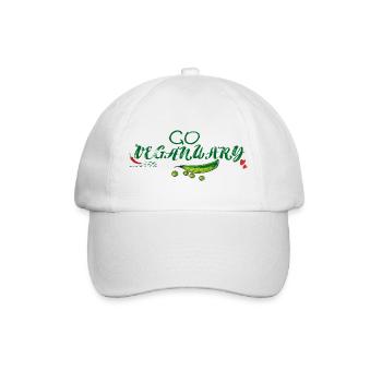 Go Vegan Januar - Baseballkappe - Weiß/Weiß - Vorne