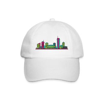 Katowice City Skyline Spodek Arena Linienkunst - Baseballkappe - Weiß/Weiß - Vorne