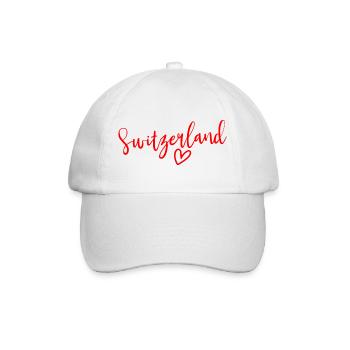 Schweiz Herz Frauenliebe Schweiz - Baseballkappe - Weiß/Weiß - Vorne