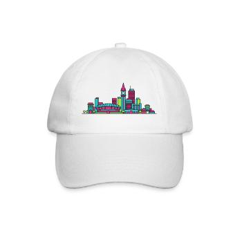 Adelaide City Skyline Kathedrale Moderne Linienkunst - Baseballkappe - Weiß/Weiß - Vorne