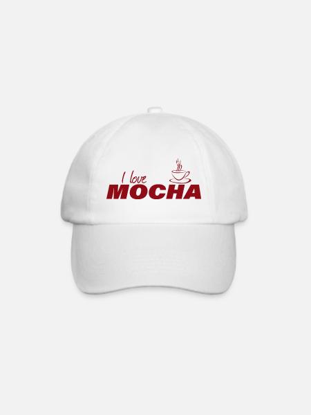 I LOVE MOCHA - Baseballkappe - Weiß/Weiß