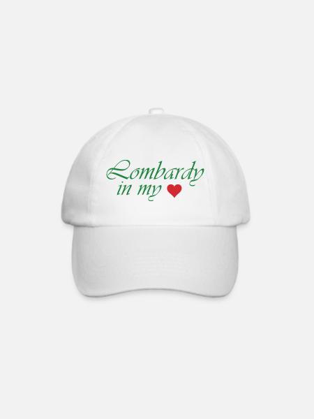 Lombardy Heart Skriptdesign - Baseballkappe - Weiß/Weiß