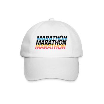Marathon Gradient Typografie - Baseballkappe - Weiß/Weiß - Vorne