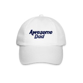 Kräftiger Blauer Farbverlauf Großartiger Papa - Baseballkappe - Weiß/Weiß - Vorne