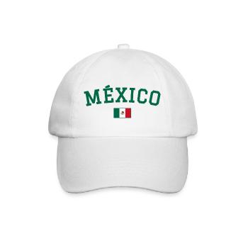 Mexiko Flagge Design Grün - Baseballkappe - Weiß/Weiß - Vorne