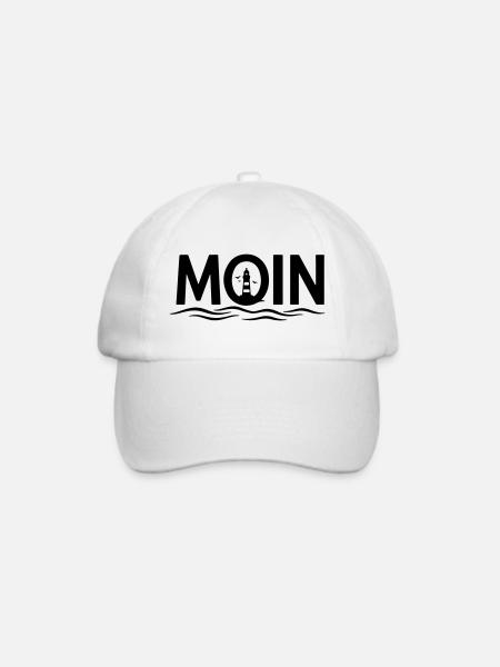 MOIN Leuchtturm – Maritimer Küstenlook - Baseballkappe - Weiß/Weiß
