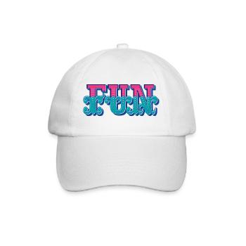 Ein Fun-Design, gezeichnet in einem funky, retro Zirkusstil - Baseballkappe - Weiß/Weiß - Vorne