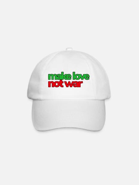 Make Love Not War - Baseballkappe - Weiß/Weiß
