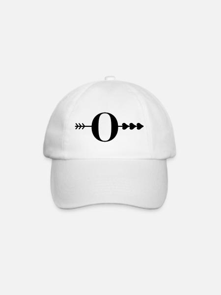 Buchstabe o Pfeilherz - Baseballkappe - Weiß/Weiß