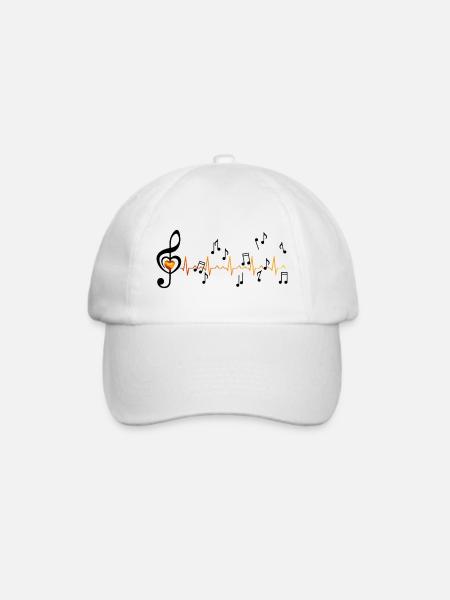 Motiv_Musik - Baseballkappe - Weiß/Weiß