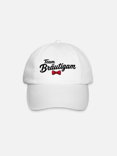 Team Bräutigam Fliege Script - Baseballkappe - Weiß/Weiß