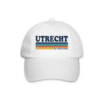 Utrecht Niederlande Retro-Streifen - Baseballkappe - Weiß/Weiß - Vorne